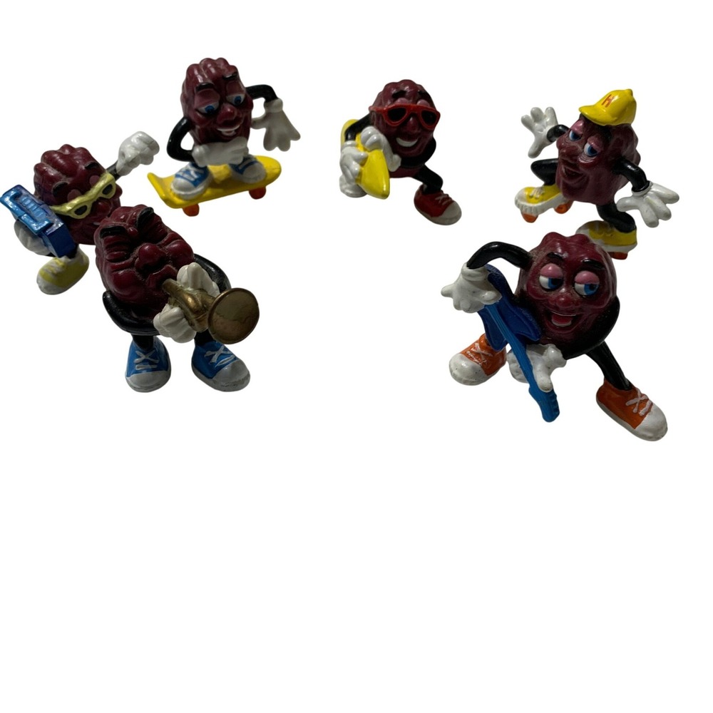 Vintage 1988 California Raisins PVC Figures Set of 6 Music‎ Sports Advertising
